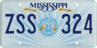 MS license plate ZSS324