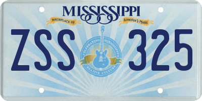 MS license plate ZSS325