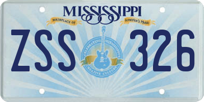 MS license plate ZSS326