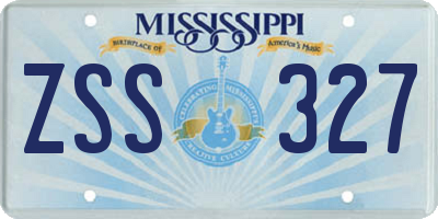 MS license plate ZSS327
