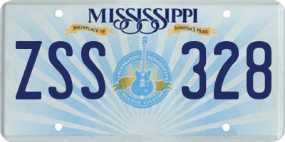 MS license plate ZSS328
