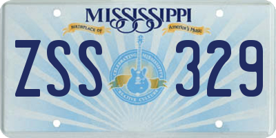 MS license plate ZSS329