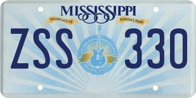 MS license plate ZSS330