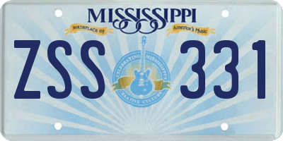 MS license plate ZSS331