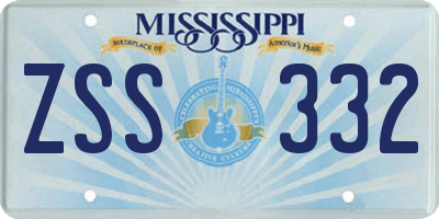 MS license plate ZSS332
