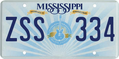 MS license plate ZSS334