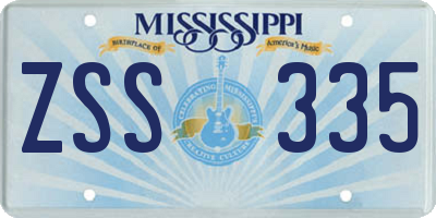 MS license plate ZSS335