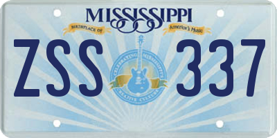 MS license plate ZSS337