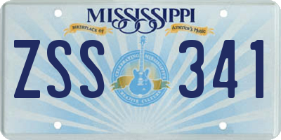 MS license plate ZSS341