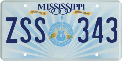 MS license plate ZSS343