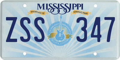 MS license plate ZSS347