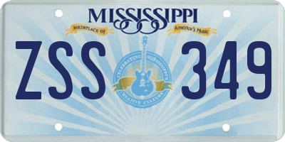 MS license plate ZSS349