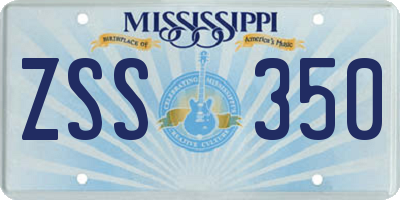 MS license plate ZSS350