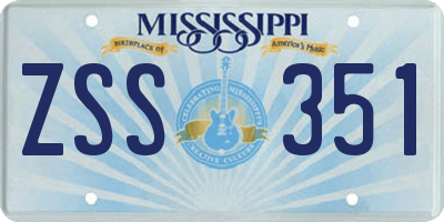 MS license plate ZSS351
