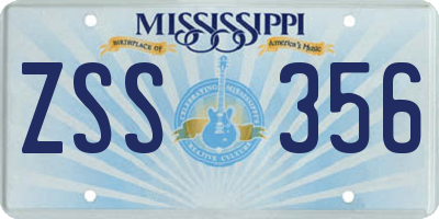 MS license plate ZSS356