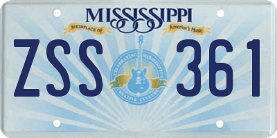 MS license plate ZSS361