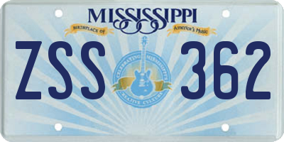 MS license plate ZSS362
