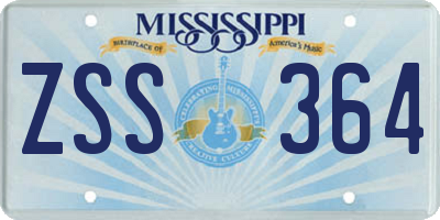 MS license plate ZSS364
