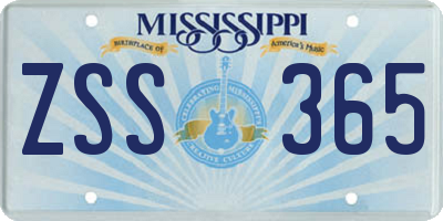 MS license plate ZSS365