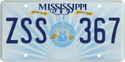 MS license plate ZSS367