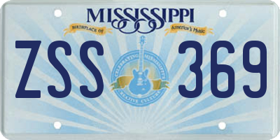 MS license plate ZSS369