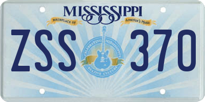 MS license plate ZSS370