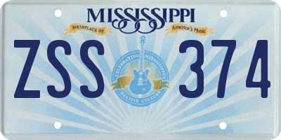 MS license plate ZSS374