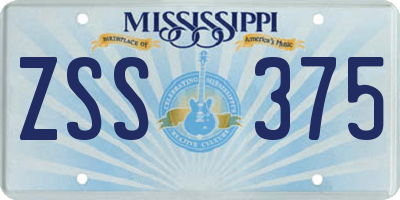 MS license plate ZSS375