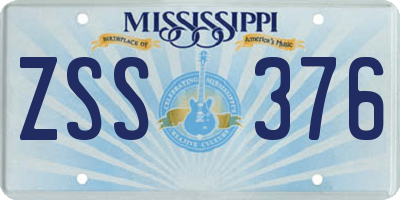 MS license plate ZSS376