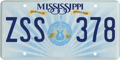 MS license plate ZSS378
