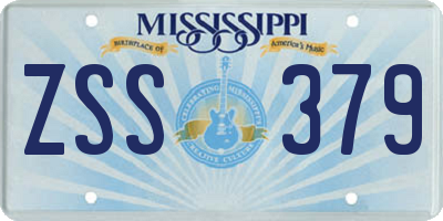 MS license plate ZSS379