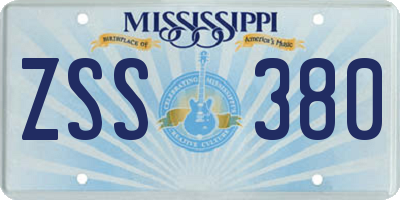 MS license plate ZSS380