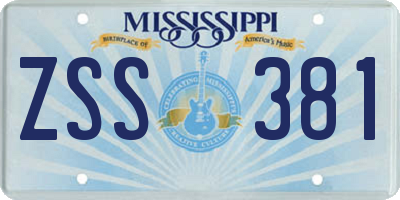 MS license plate ZSS381