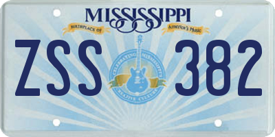 MS license plate ZSS382