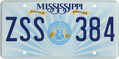 MS license plate ZSS384