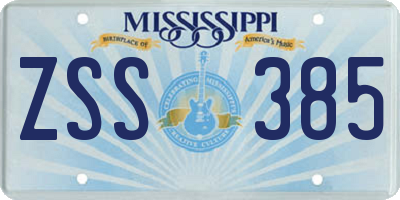 MS license plate ZSS385
