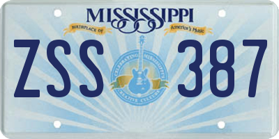 MS license plate ZSS387