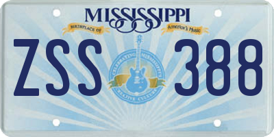 MS license plate ZSS388