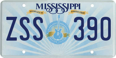 MS license plate ZSS390