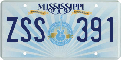 MS license plate ZSS391