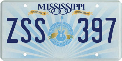 MS license plate ZSS397