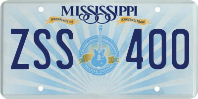 MS license plate ZSS400