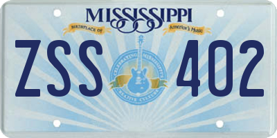 MS license plate ZSS402