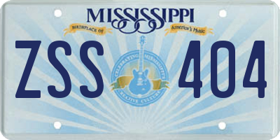 MS license plate ZSS404