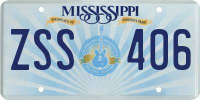 MS license plate ZSS406