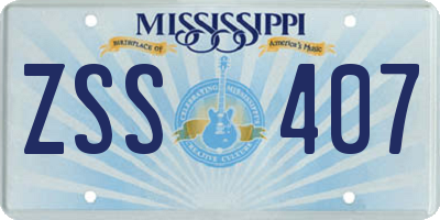 MS license plate ZSS407
