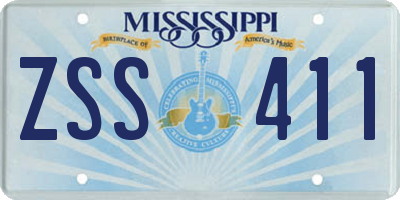 MS license plate ZSS411