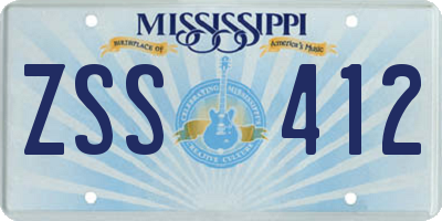 MS license plate ZSS412