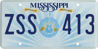 MS license plate ZSS413
