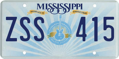 MS license plate ZSS415